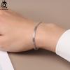 ORSA JEWELS Серебро 925 пробы Винтажный Плоский Плетений Браслет-Цепочка 2,8 мм Несколько Размеров на Выбор Унисекс Стиль Аксессуары для Руки SB216