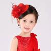 1 шт. шляпка-фасинатор из перьев для девочки, детская, аксессуары для волос, головной убор, декор из жемчуга, заколки для волос