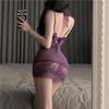 Naiben Lingerie: Элегантное прозрачное ночное платье-комбинация с кружевом