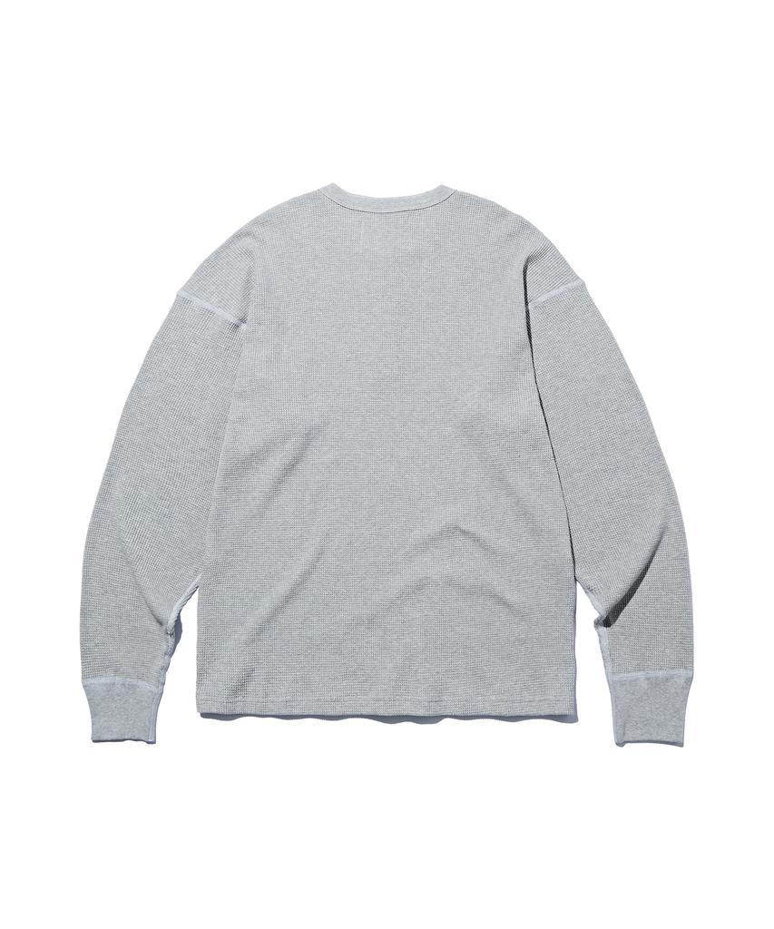 DISCUS ATHLETIC Waffle Henley с длинным рукавом и логотипом Usafa, меланжево-серый