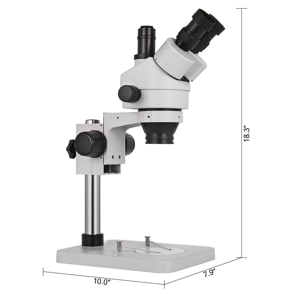3.5X-90X Stereo Microscope 360°Swiveling Trinocular Stereo Microscope with Pillar Stand