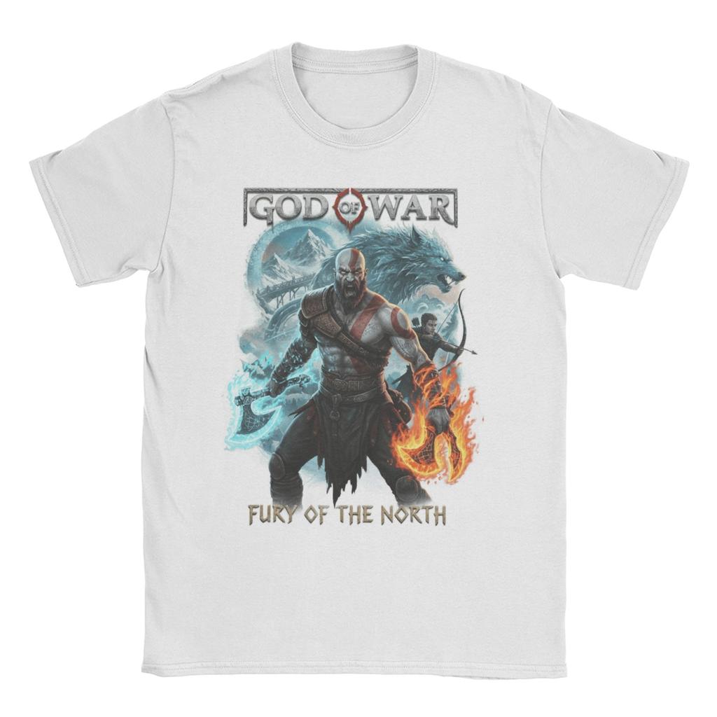 Unisex Womens Gaming Kratos God of War T Shirt Cotton Clothes Crazy Short Sleeve Round Collar Tee Shirt 4XL 5XL 6XL TShirt