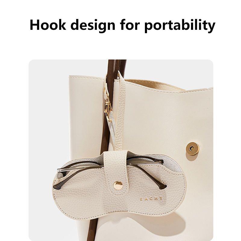 Чехол для очков, симпатичный подвесной чехол из искусственной кожи для очков для чтения, сумка для хранения, портативный держатель для очков для путешествий