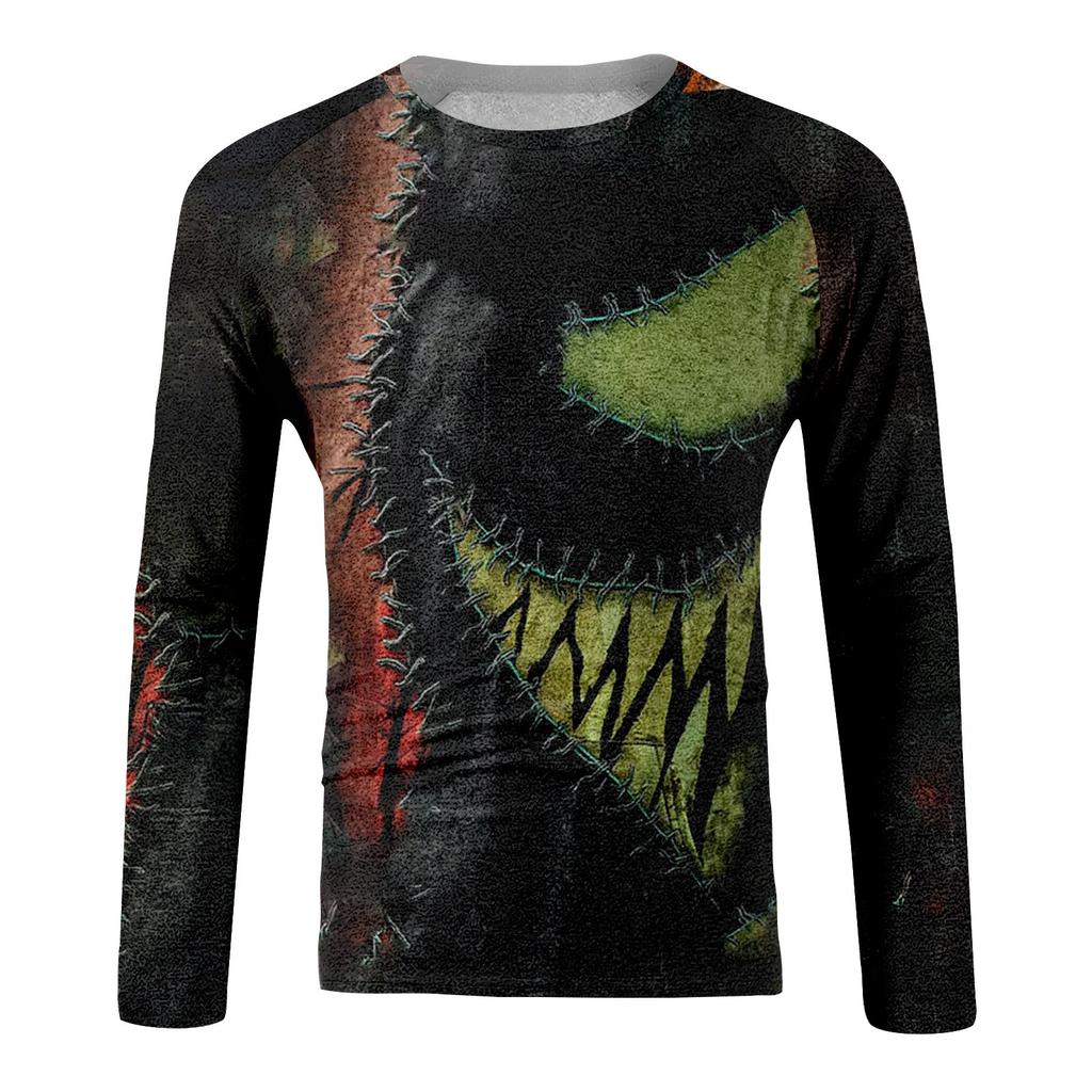 Мужской топ с длинным рукавом реглан с принтом на Хэллоуин