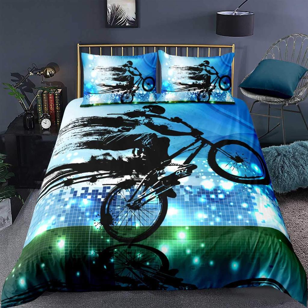 ThreePiece Bedding Off Road Motorcycle 3D Digital Printing Bedding Home Textiles