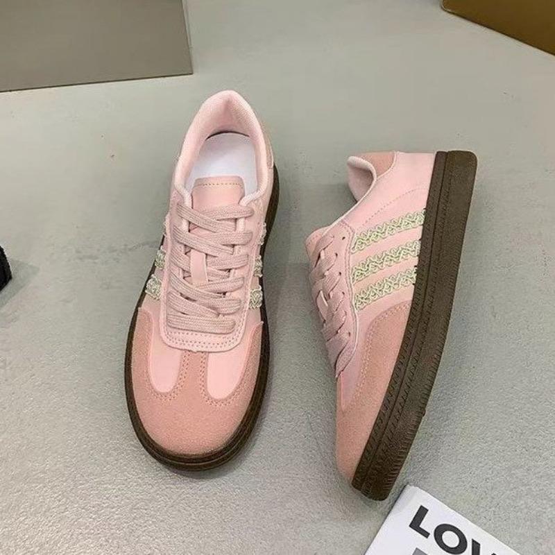 Retro Lace Edged Sneakers Popular In Spring and Autumn German Training Casual Shoes Simple and Minimalist