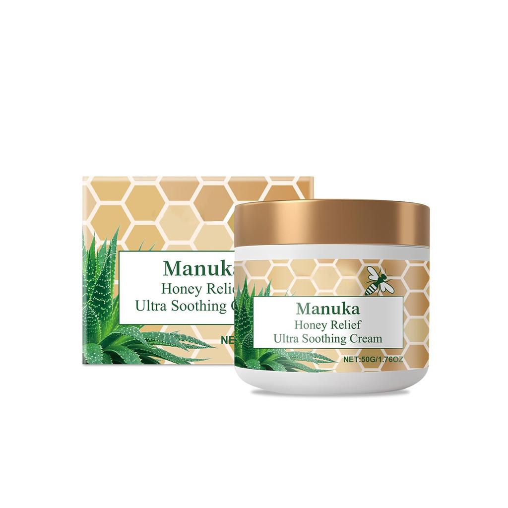 Крем от экземы с медом Манука (Аромат бесплатно) 16 унций - Увлажняющий лосьон для облегчения - Мазь от зуда, сухой сыпи на коже - Успокаивающий увлажняющий крем для кожи