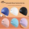 Qilang Adult Unisex Silicone Swimming Cap with Ear Protection, Teardrop Shape for Long Hair