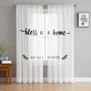 Текст, простой белый фон, домашние тюлевые шторы для спальни, гостиной, прозрачные шторы с принтом для балкона, летний домашний декор