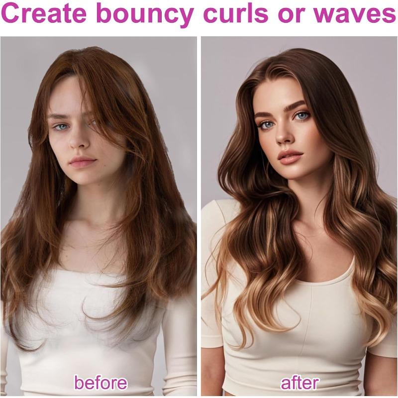 40mm/1.6" Hair Long Barrel Attachment for Dyson Airwrap HS01/05/08, Adjustable Bidirectional Auto-Wrap Curling, for Bouncy Curls or Waves, Rose