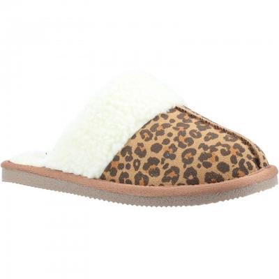 Womens/Ladies Arianna Leopard Print Suede Slippers