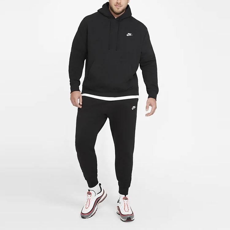 Nike Флисовый пуловер с капюшоном на теплой подкладке Мужские спортивные топы Черный BV2655-010