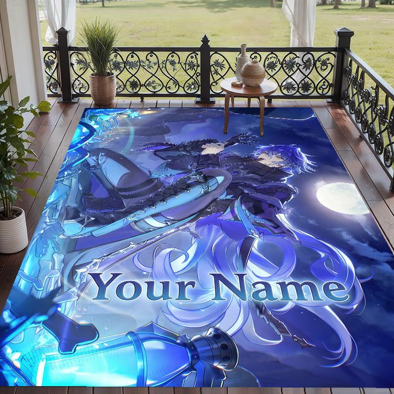 Custom Text Genshin Impact Pattern Floor Rug Soft Indoor Carpet Mat Living Room Bedroom