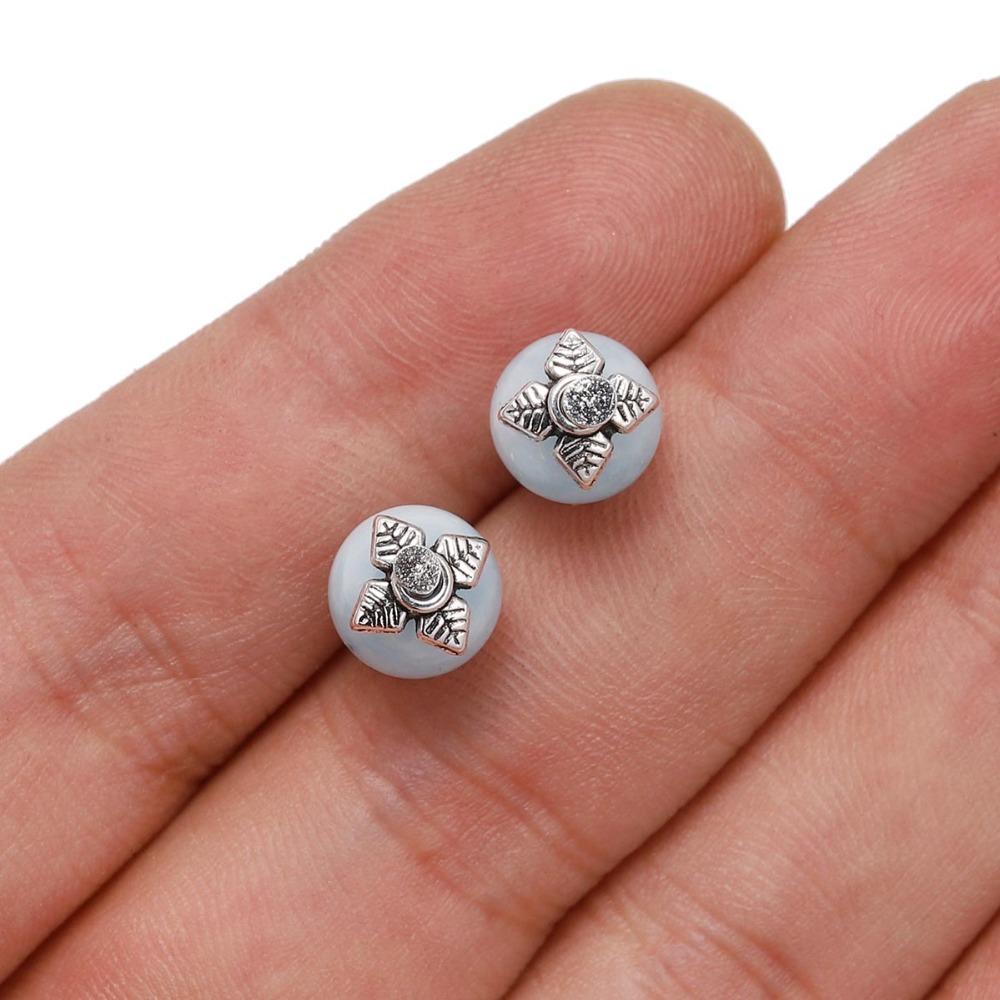 50pcs/Lot 6mm 4 Petals Leaves Antique Flower Loose Sparer Apart End Bead Caps For DIY Jewelry Making Findings Earrings