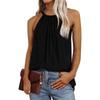 Summer Women's Vest Pleated Solid Color Loose Sleeveless Top Summer Vest Basic Casual Loose