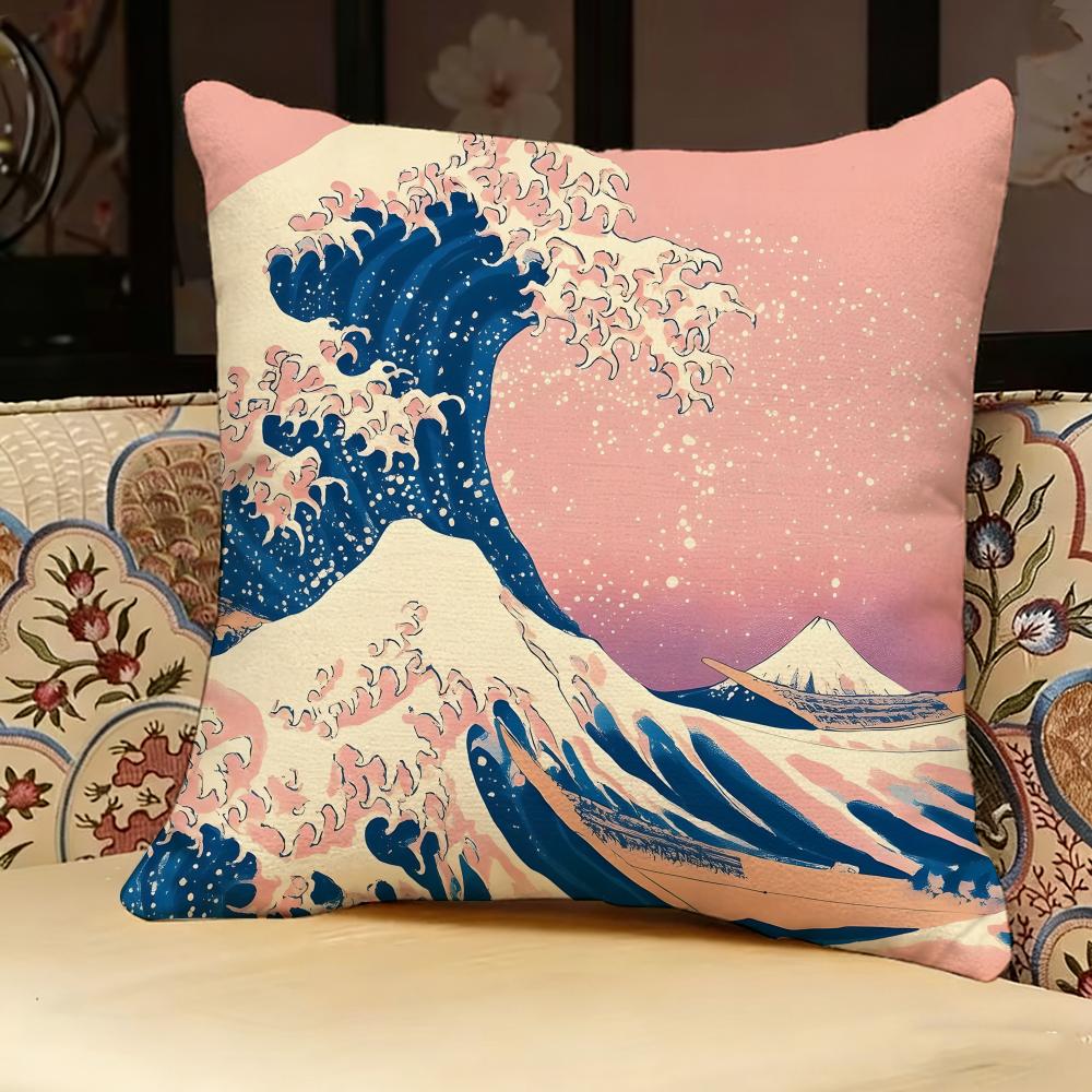 The Great Wave Off Kanagawa Pillow Case Pillowcase Doublesided Printed Sofa Cushion Bedroom Headboard Pillow