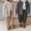 Girls Knitted Sweater Cardigan Fashion Baby Coarse Wool Hemp Retro Cardigan Boys Coat Kids Clothes