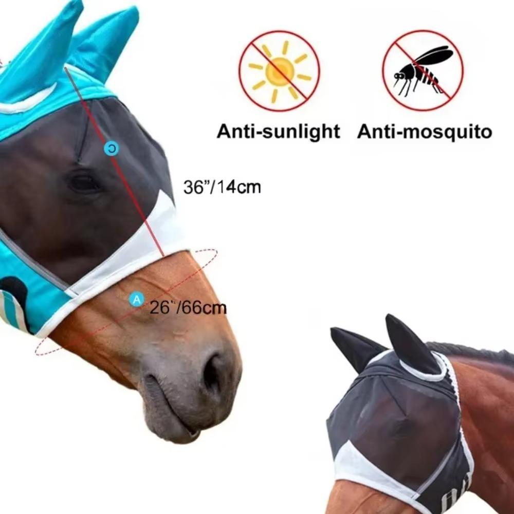 Adjustable Horse Face Cover Professional Horse Mask Durable Horse Fly Mask  Summer Season