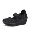 Mary Summer Beach Sandals Janes Women Close Toe Breathable Casual Braid Outdoor Wedge Heel Height Increase Shoes