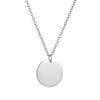 Stainless Steel Round Disc Pendant Necklace Minimalist Customizable Coin Jewelry for Men Women