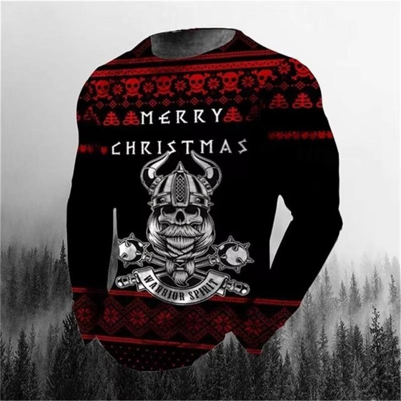 Цифровая печатная мужская 3D-печатная футболка с длинными рукавами на осень и зиму для повседневной мужской одежды