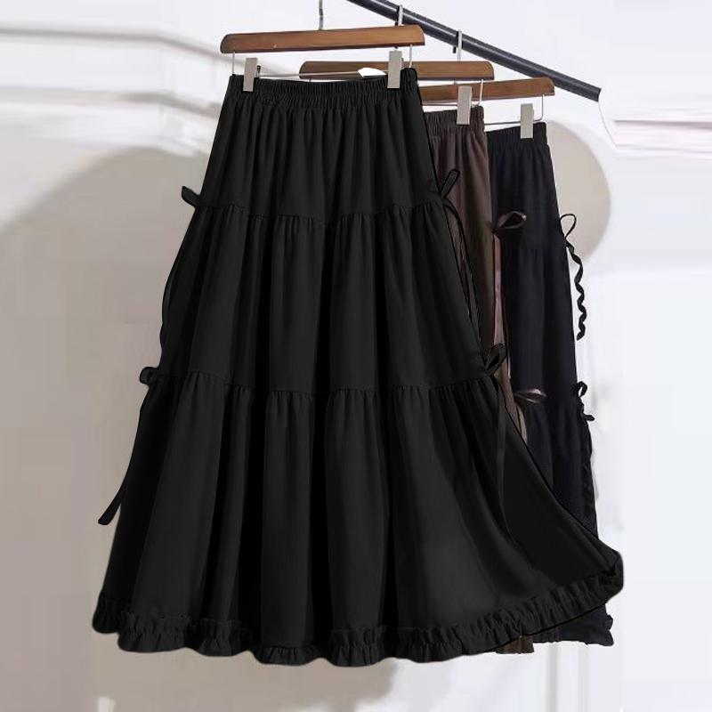 ZANZEA Женские летние юбки А-силуэта с эластичной резинкой на талии и завязывающимся узлом и оборками по подолу