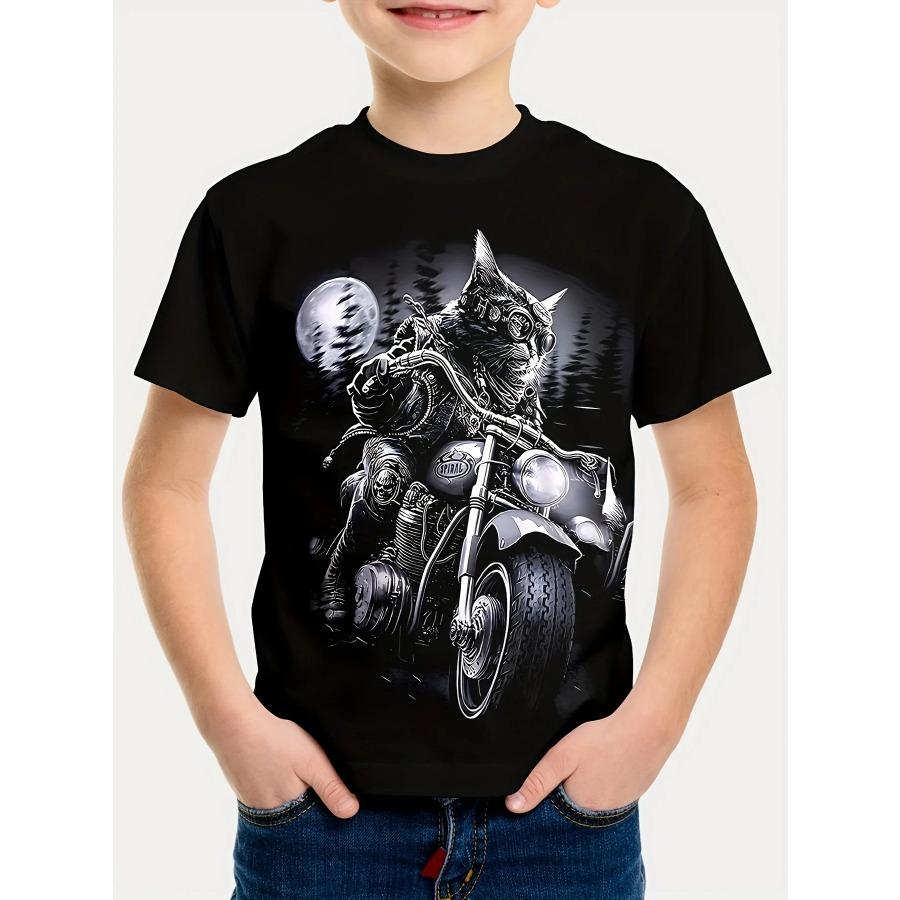 Интересный 3D-принт с животными для мальчиков, креативная футболка, повседневные детские топы с коротким рукавом, футболка, одежда для мальчиков и девочек, летняя одежда