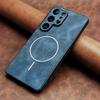 Кожаный магнитный чехол для телефона для Samsung Galaxy S26 Ultra S25 S24 Plus S23 S22 S21 FE для Magsafe с защитой камеры