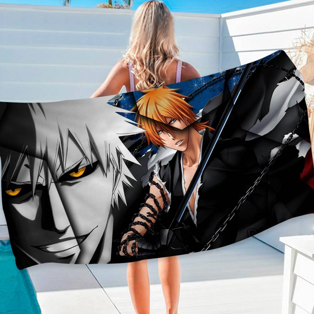 Bleach Аниме Аниме Пляжное Полотенце для плавания Мягкое Впитывающее Мочалка Детские Подарки для Детей Путешествия Кемпинг Спортзал