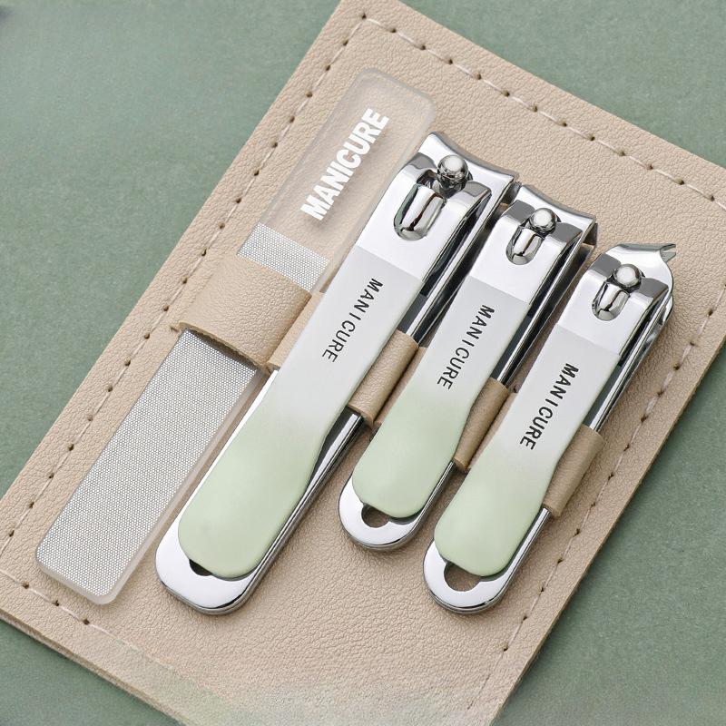 Портативный набор кусачек для ногтей, градиентные цветные кусачки для ногтей, маникюрный педикюр из нержавеющей стали, профессиональная пилочка для ногтей, маникюрный набор