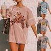 Women's Casual Loose Tie-Dye Print Comfortable Short-Sleeved T-Shirt Tops