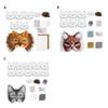 Yousheng DIY Therian Masque Kit Blank Hand Painted Half Face Cat Fox Masque with Fur Eye Mesh And Felt Sheet for Halloween Carnival Masquerade Party