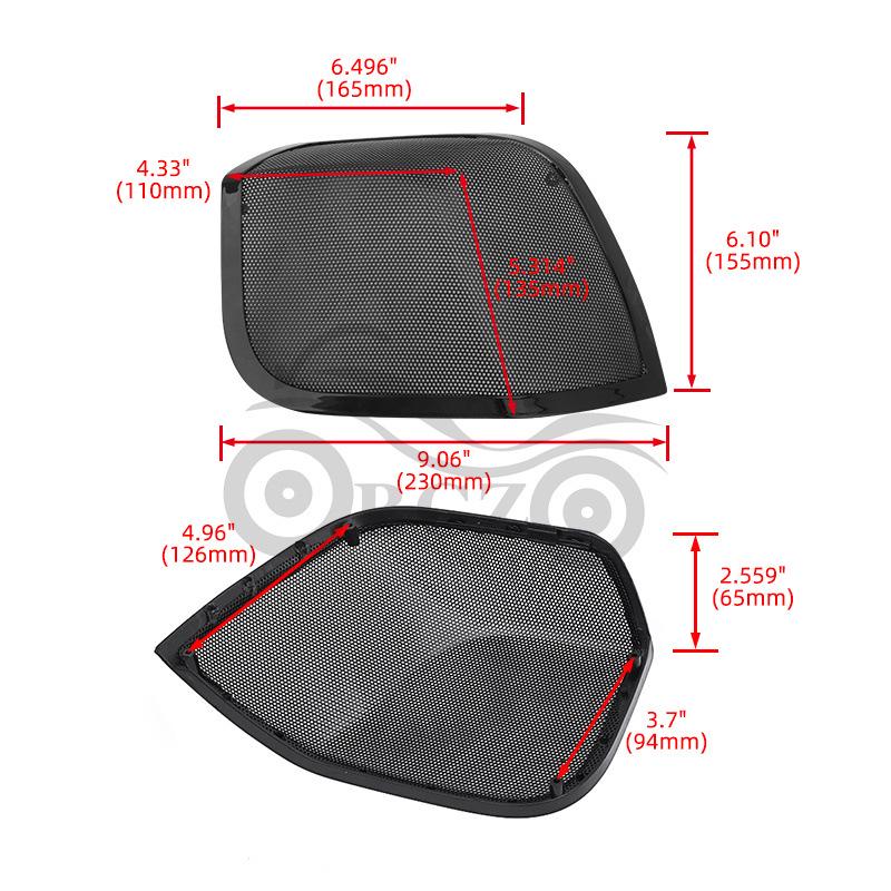 Black Horn and Audio Covers for Harley Big Glide (2014-2022) Side Boxes