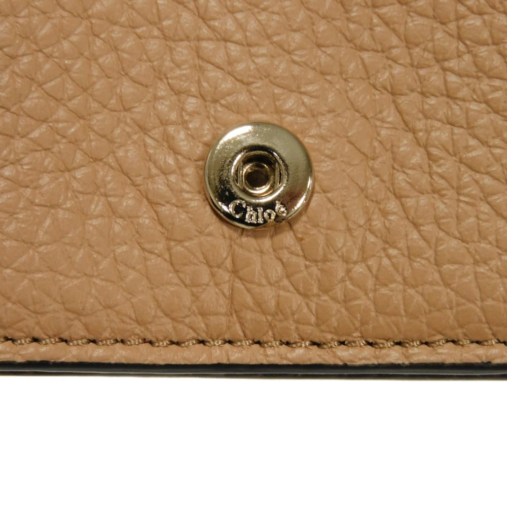 Used 9656 Alphabet Card Holder CHC21WP015F57 7946 Current Pastel Unused Logo Medal Charm Muted Brown Women's from Japan