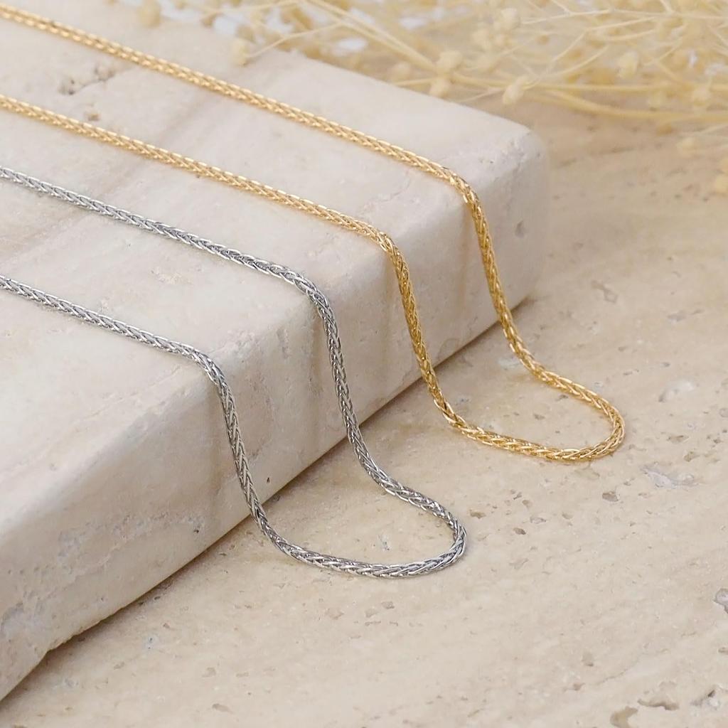 Platinum Chain Necklace Pt850 Spiga Cut Width Maximum 45cm Length Adjustable [Lara Christie] 0.8mm Approx. 3.35g Lc97-0070