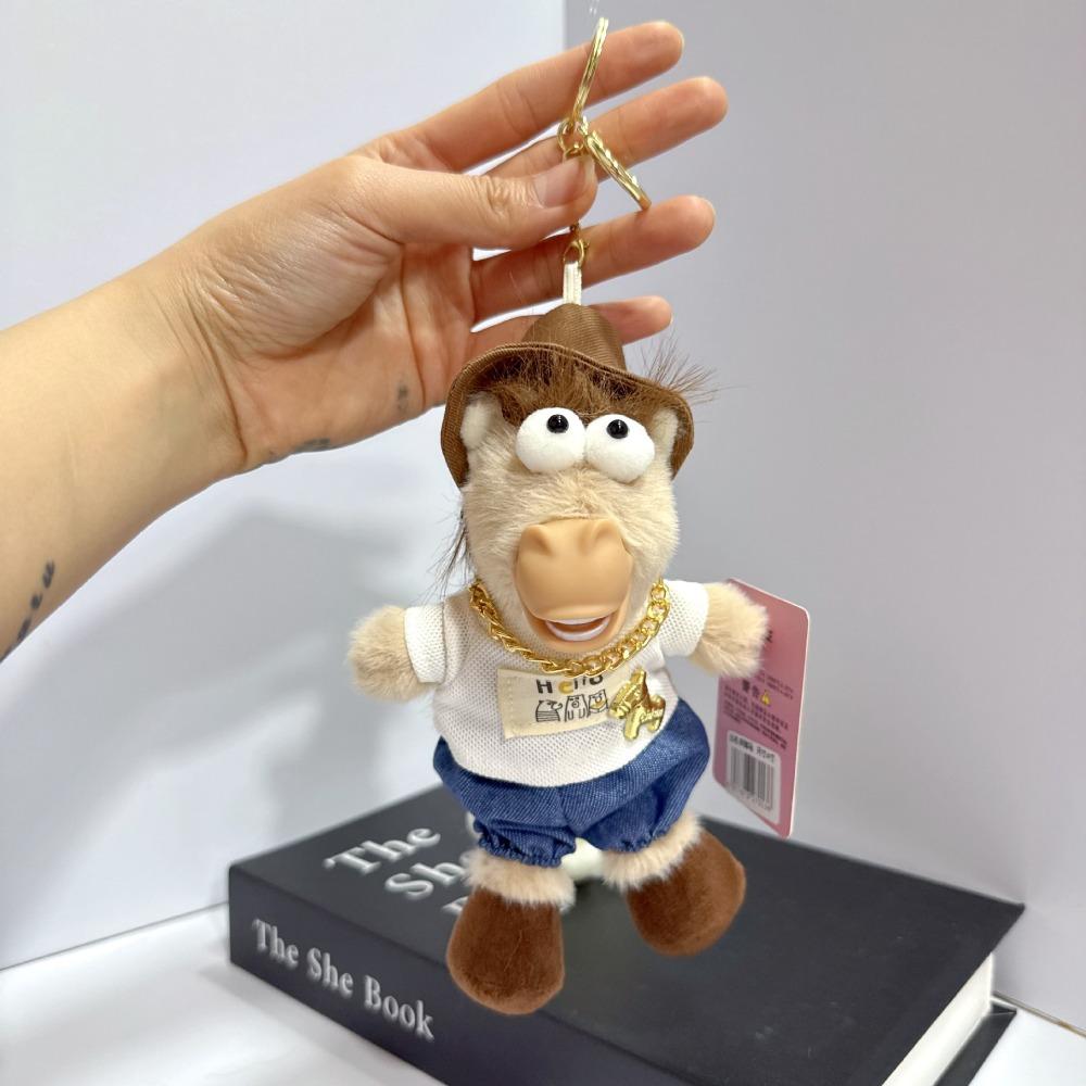 Quirky Pony Pendant Fun Stuffed Animal Keyring Cartoon Steed Doll Chinese New Year Gift