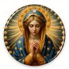 1 шт. 2D Плоская Деревянная Орнаментная Картина Маслом Девы Марии и Младенца Иисуса Нежных Объятий - 20 см