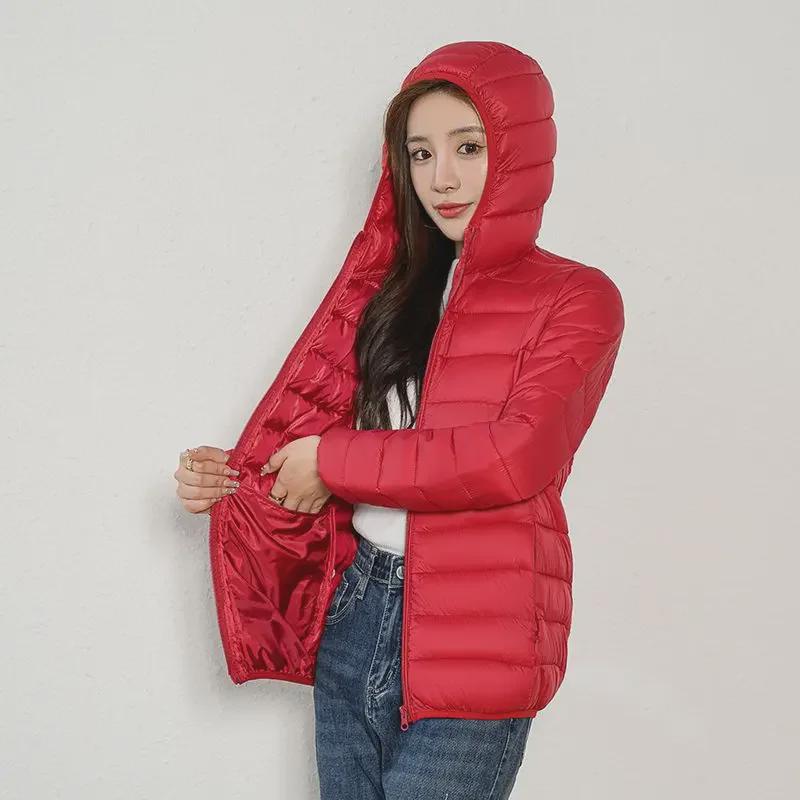 Women's Slim Fit Light Down Short Cotton Coat - Winter Korean Style, Large Size Available