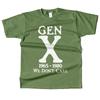 Mens Cotton Gen X 1965-1980 We Don't Care Graphic High Quality T Shirt Street Casual Style Tee for Men and Women