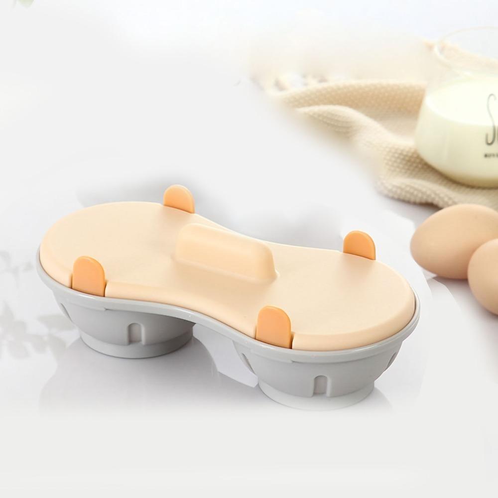 Double Cavity Egg Cooking Gadget Blue Orange Poached Egg Cup Practical Egg Poacher Breakfast