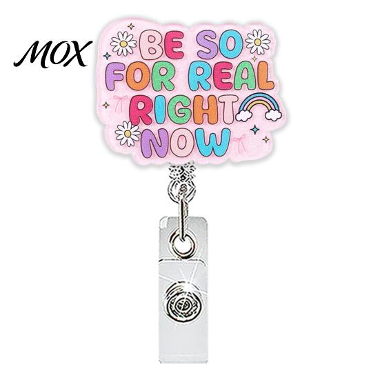 Retractable ID Holder Nurse Badge Reel, Funny Glitter Acrylic Name Tag with Cute Clip, Sparkly Card for Teachers Student Staffs Reel Clip