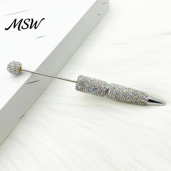Шариковая ручка с бусинами, Ручки с возможностью добавления бусин 'Diamond Beadable Pens', Ручка для DIY с блестящими стразами, Выдвижные ручки с черными чернилами и хрустальным корпусом для декора офиса