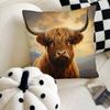 Наволочка для подушки с шотландской коровой Модная квадратная наволочка Спальня Диван Комната Ins Декор Отдых
