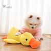 Calming Duck Dog Toy Quack-Quack Duck Pet Toy Plush Squeaky Duck Toy Interactive Yellow Duck Puppy Tugging Chewing Toy