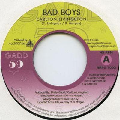 7-дюймовая пластинка CARLTON LIVINGSTON / CORNELIUS HERB - Bad Boys / Heat Is On RRPG7002 Gadd 59 2004 UK Регги, Ска и Даб
