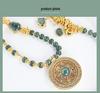 Jade Stone Large Compass Necklace - Vintage Luxurious Pendant