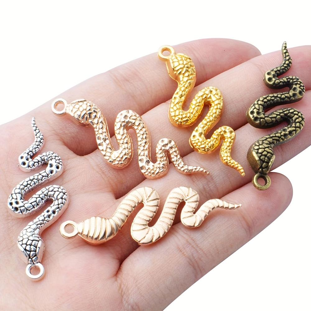 10/20/30 шт. сплава материал змея год кобра кулон змея талисман браслет ожерелье животное талисман DIY ювелирные изделия ремесла принадлежности