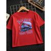 Kids Crewneck Short Sleeve T-Shirt, Creative Train Locomotive "S Toot" Print
