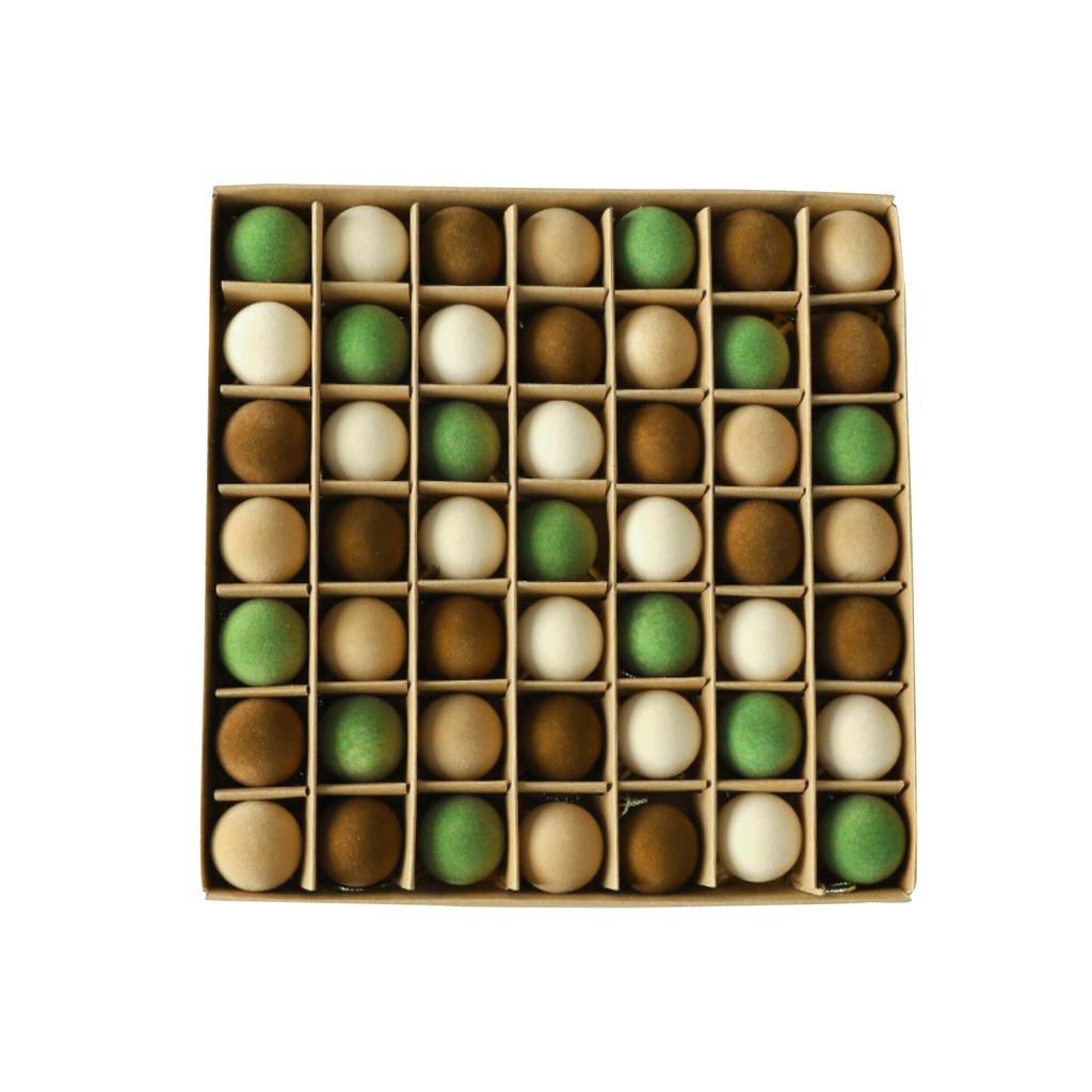 3cm 49pcs Mixed Color Plastic Flocked Christmas Balls, Colorful Hanging Balls, Christmas Tree Ornaments, Boxed, Window Decoration Round Balls