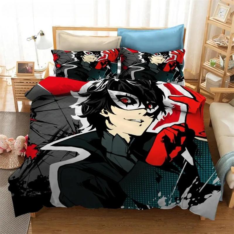 3D Печать Persona 5 Аниме Комплект постельного белья Пододеяльник Наволочка для Мальчиков Девочек Взрослых Размер Twin King